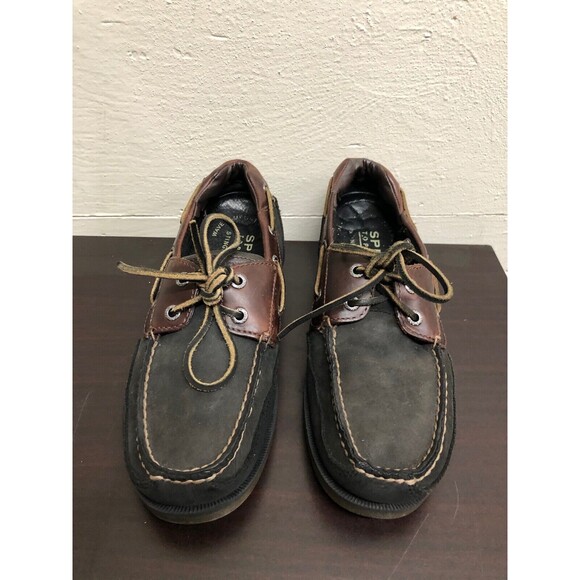 Sperry Top Sider Men  lace up black and brown leather Boat shoes  SZ 7M main image 6